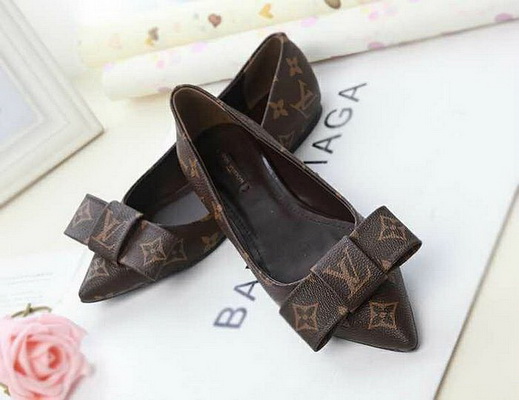 LV Shallow mouth flat shoes Women--029